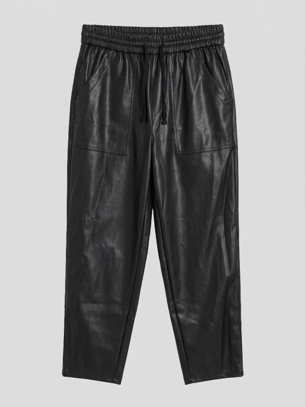 Saks Fifth Avenue Black Faux Leather Jogger Pants – Size M
